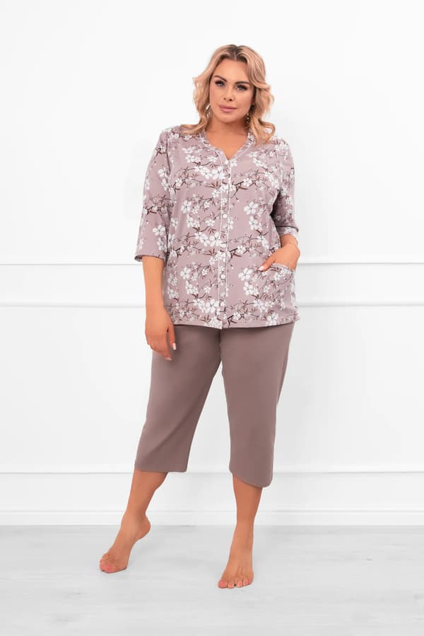 Kvinders pyjamas 3/4 ærmer, 3/4 bukser Kimuri M