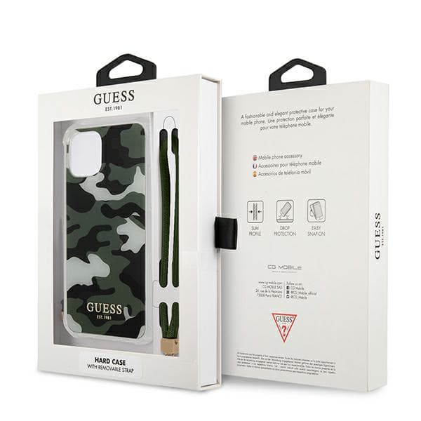 Guess Camo Collection-etui til iPhone 12 Pro Max, grøn