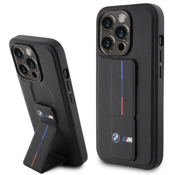 BMW Grip Hot Stamp-cover til iPhone 15 Pro, sort