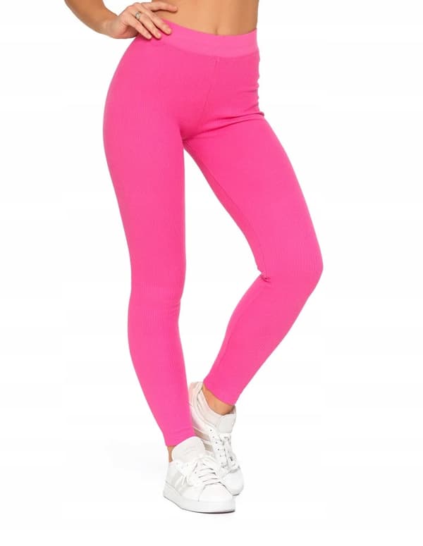 Dameleggings i bomuld med bred elastisk linning, elastisk pasform, MORAJ M FUCHSIA