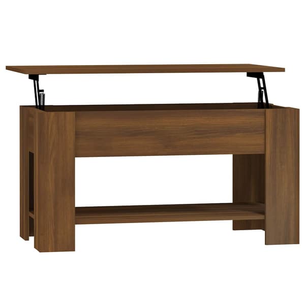 vidaXL sofabord brunt egetræ 101x49x52 cm træbaseret materiale