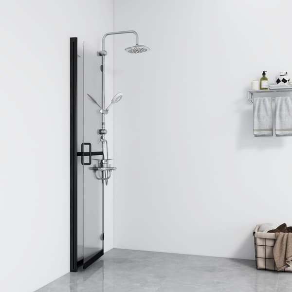 vidaXL Hopfällbar duschvägg klarglas 90x190 cm