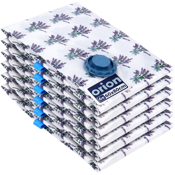 Vakuumförpackningspåsar för kläder och bäddtextil lavendel 60x80 cm 6-pack