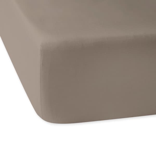 Bomuldslagner 90x200 glat satin, mørk beige