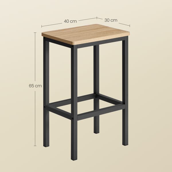 Loft Barstolar - Sonoma Ek / Svart Rektangulär 65 cm