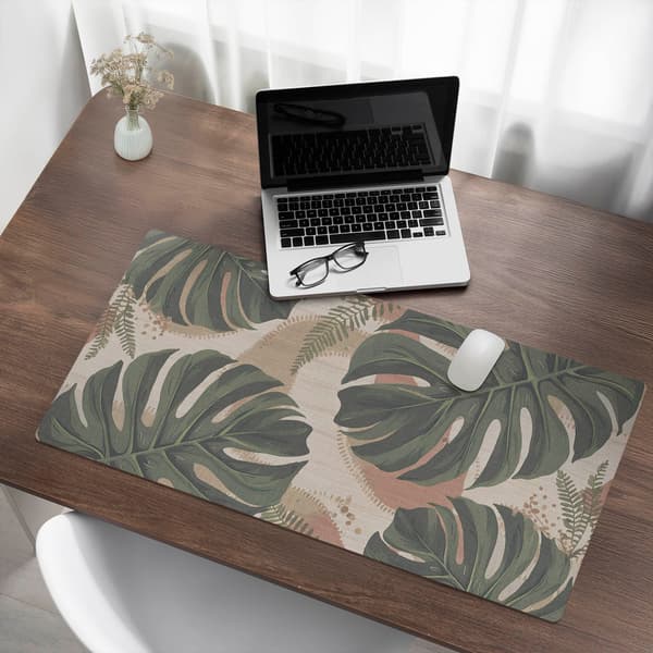 Modern vinyltangentbordsmatte Monstera Leaves Retro 100x50 cm