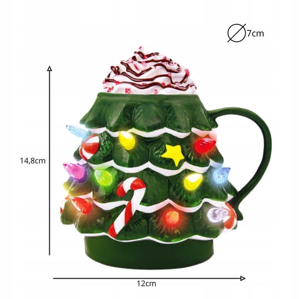Julmugg glödande julgran LED julemand gåva 200ml
