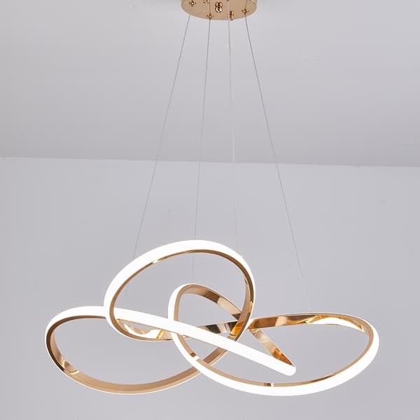 Pendellampa LED-krona glamour guld PILOT för vardagsrum/sovrum