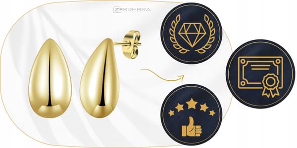 Øreringe i guld dråbeform, sølv dråbeform, S925, elegant dråbe, ørestik
