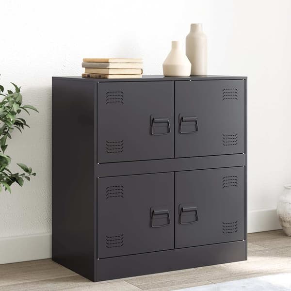 vidaXL sideskab sort 67x39x73 cm stål