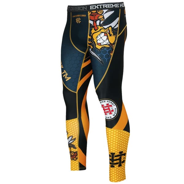 Miesten urheiluleggingsit ANGRY WASP M MUSTA