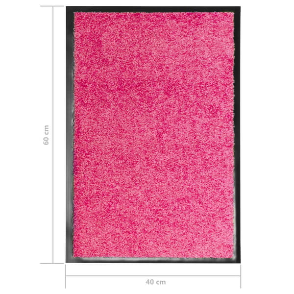 vidaXL vaskbar dørmåtte lyserød 40 x 60 cm