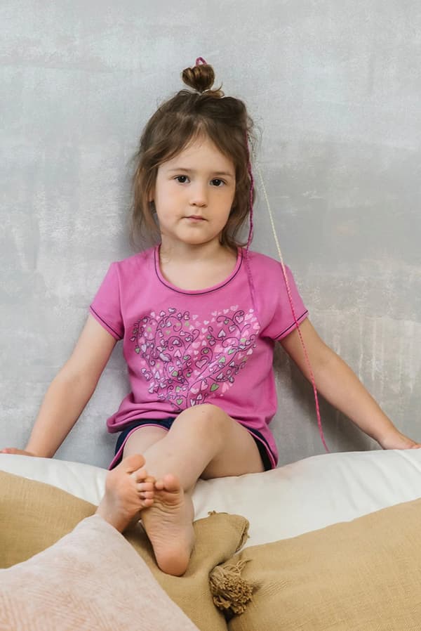 Ontega flickpyjamas, kortärmad, korta byxor, 2 år