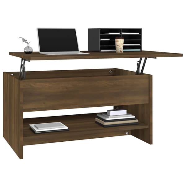 vidaXL sofabord brunt egetræ 80x50x40 cm træbaseret materiale