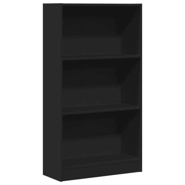 vidaXL hylde, sort, 60x24x109 cm, træbaseret materiale
