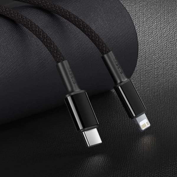 iPhone USB-C -kaapeli - salamannopea lataus 20W 1m - musta
