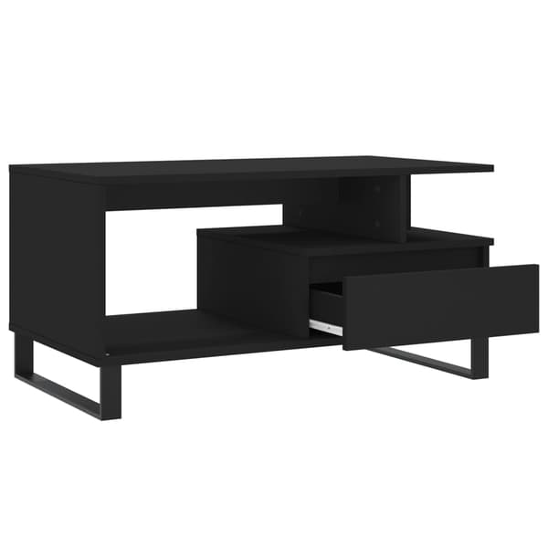 vidaXL sofabord, sort 90x49x45 cm, træbaseret materiale