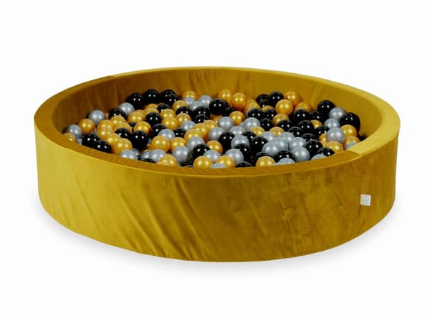 Tør boldbane 600 dele 130x30 fløjl guld: sølv, guld, sort