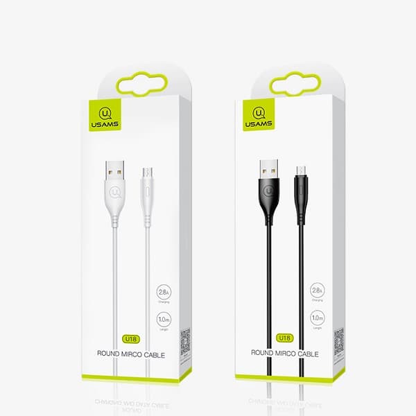 USAMS U18 USB-A til microUSB 2A hurtigopladerkabel 1m sort