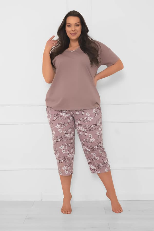 Kvinders pyjamas korte ærmer, 3/4 bukser Kimuri M