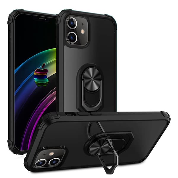 Hybrid Ring-cover til iPhone 12 Pro Max, Sort