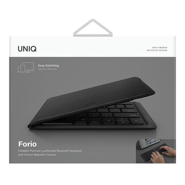 UNIQ Forio Hopfällbart Bluetooth-tangentbord, Svart
