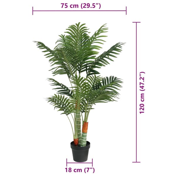 vidaXL Tekopalmu 3 rungolla, vihreä, 120 cm, PP