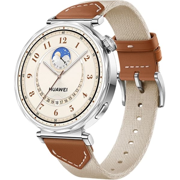 Yleiskäyttöinen nailonranneke 18 mm, beige / ruskea