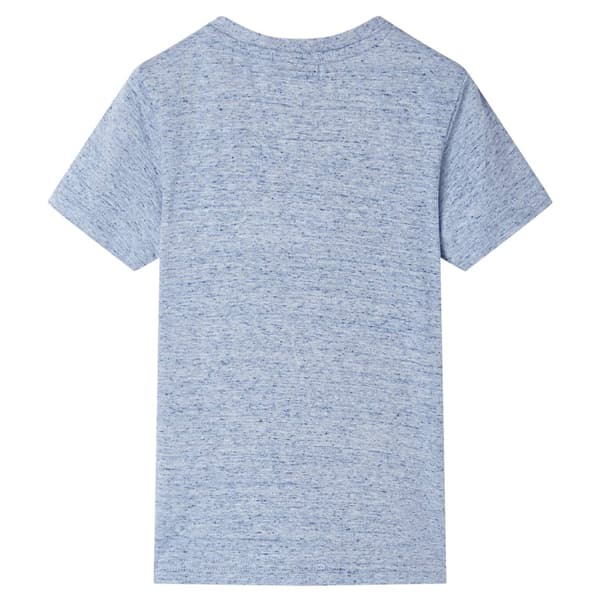 Barn-T-shirt med korta ärmar, blåmelerad, 140