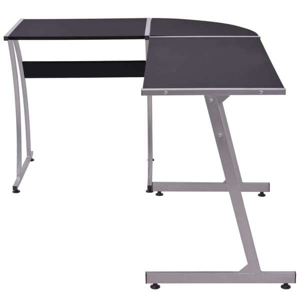 vidaXL L-format hörnskrivbord svart