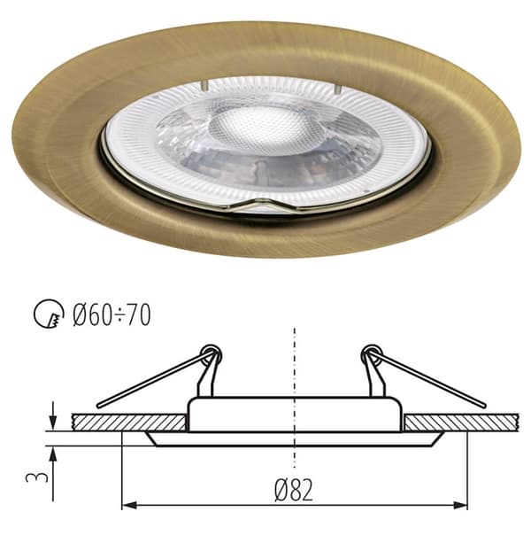 LED loftspotlight dekorativ ring Argus 10W messing Kanlux