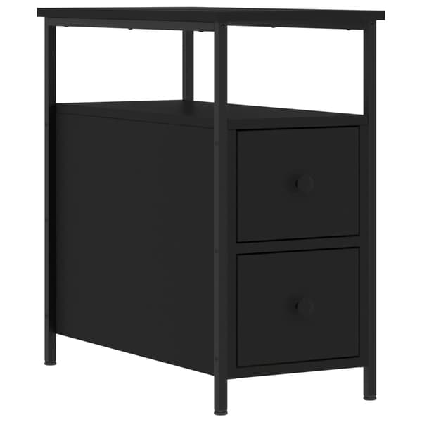 vidaXL sengeborde, sæt med 2, sort, 30x60x60 cm