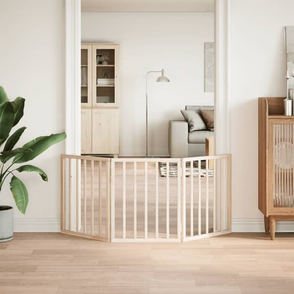 vidaXL foldbart sikkerhedsgitter til hunde, 3 paneler, 150 cm