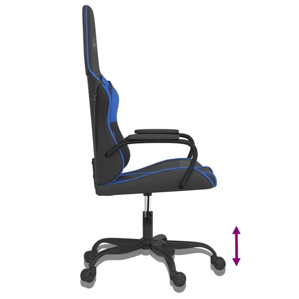 vidaXL gamingstol, sort og blå, kunstlæder
