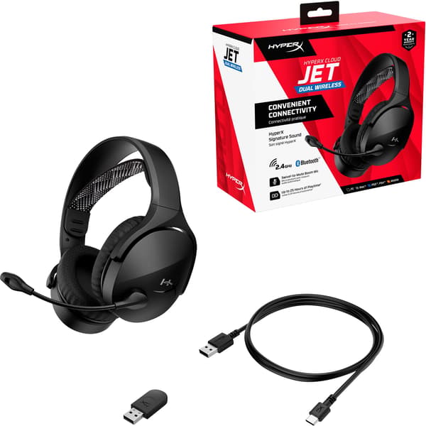 HyperX Cloud Jet trådlösa svarta hörlurar (AJ0T1AA)