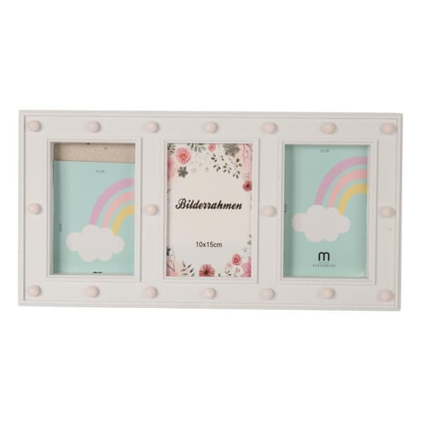 Vit dekorram med LED-bakgrundsbelysning 40x20cm