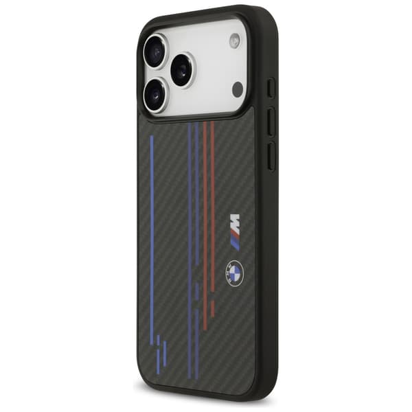BMW M Kevlar Lines & Logo MagSafe-cover til iPhone 17 Pro Max, sort
