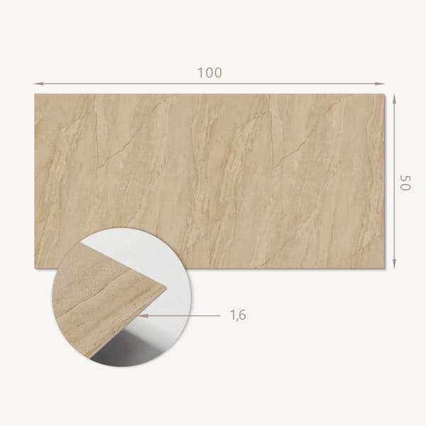 Vinyldekoration med tryk til værktøjsfri montering 100x50 cm marmorimitationsmønster