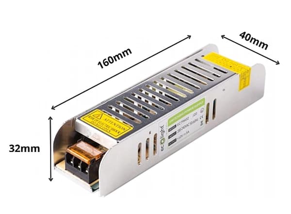 LED modulär monteringsströmförsörjning SLIM 80W 12V för LED-remsor transformator IP20