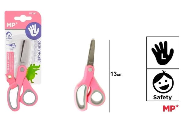 Vänsterhänt skolsax 13 cm rosa