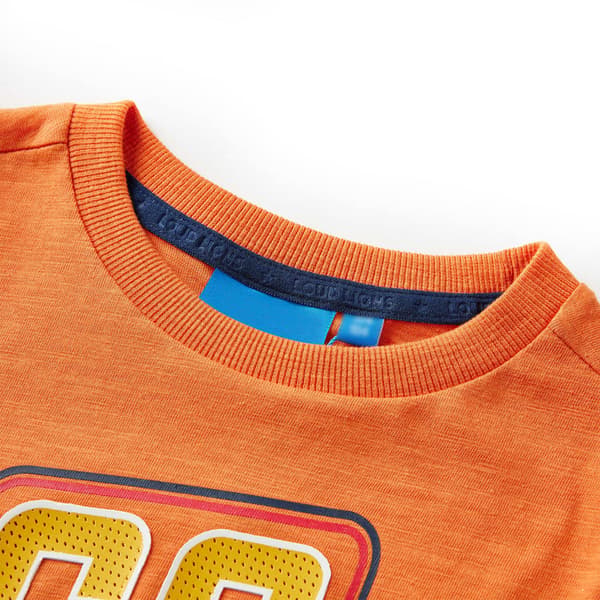 Barn långärmad T-shirt, mörkorange, 116