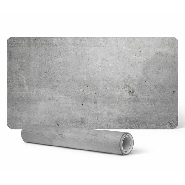 Skrivebordsmåtte i vinyl med betongtryk 90x45 cm