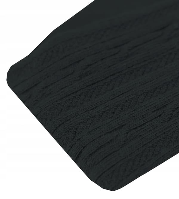 Bomuldsstrømpe jacquard tyk vævet sort 80/86 cm