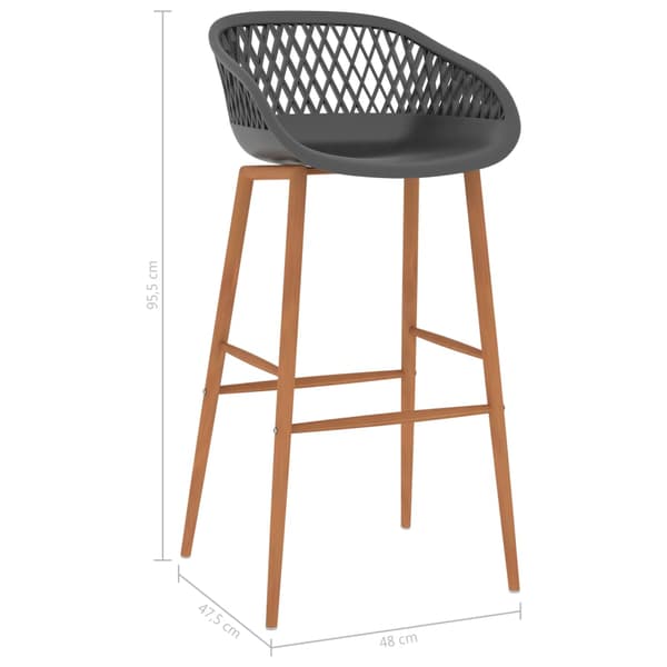 vidaXL Barstolar, set om 2, grå