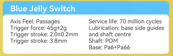 Attack Shark Jelly Blue Switch Clicky 1 stk. mekanisk tastatur-switch