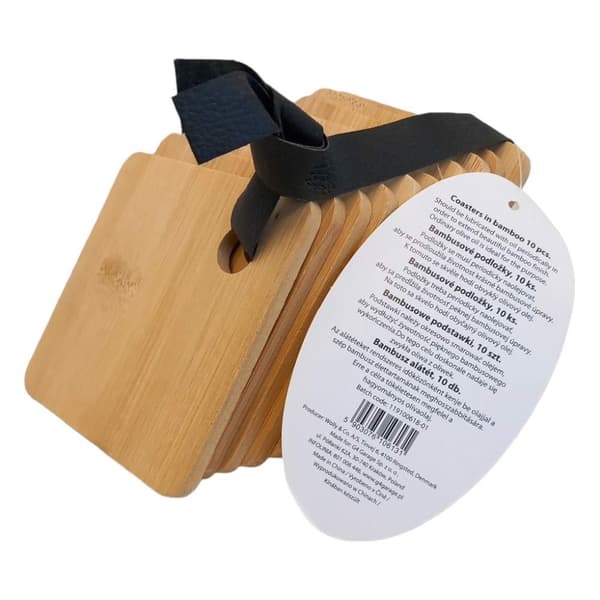 Bambu bordsunderlägg 9x9cm 10 st