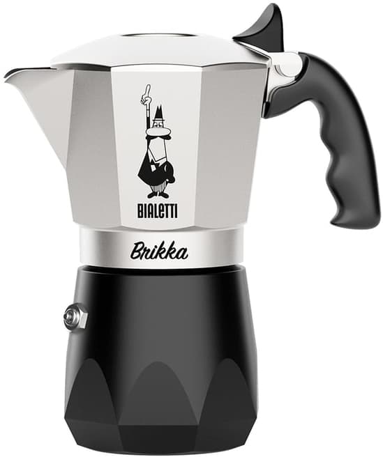 Bialetti Brikka 4-kops kaffemaskine 170 ml sølv og sort