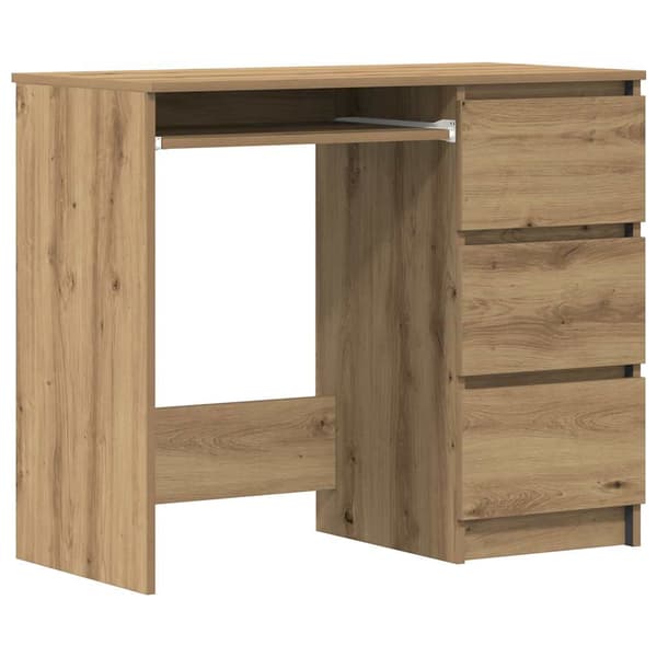 vidaXL håndværkerskrivebord egetræ 90x45x76 cm limet træ