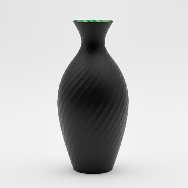 Dekorativ vase formet som en kande, sort, til blomster, elegant design