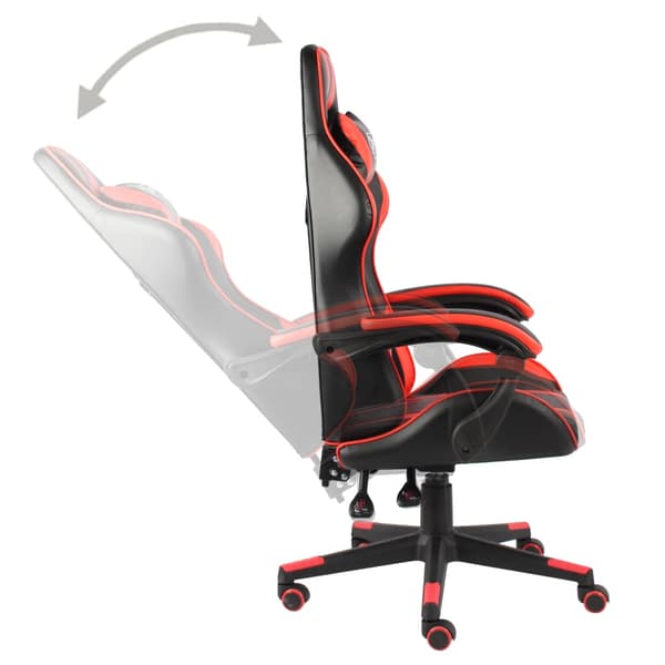 vidaXL gamingstol, sort og rød, kunstlæder